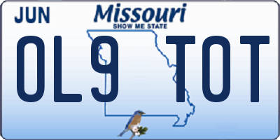 MO license plate OL9T0T