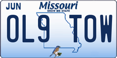 MO license plate OL9T0W