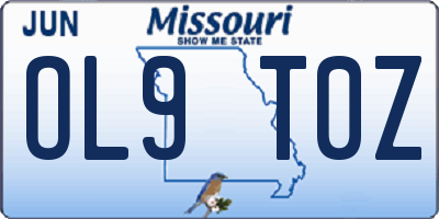 MO license plate OL9T0Z