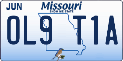 MO license plate OL9T1A