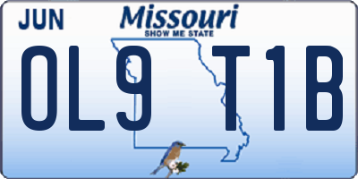 MO license plate OL9T1B