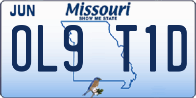 MO license plate OL9T1D