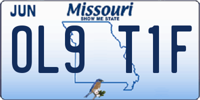 MO license plate OL9T1F