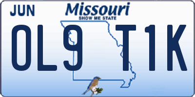 MO license plate OL9T1K