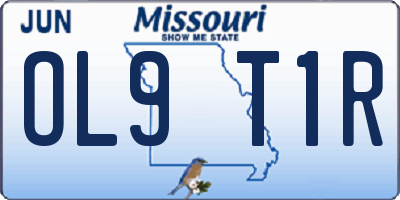 MO license plate OL9T1R