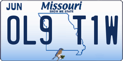 MO license plate OL9T1W