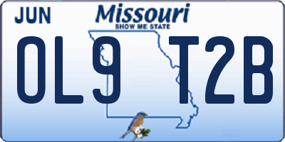 MO license plate OL9T2B