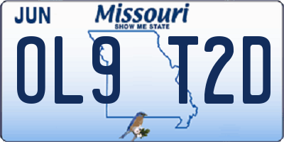 MO license plate OL9T2D