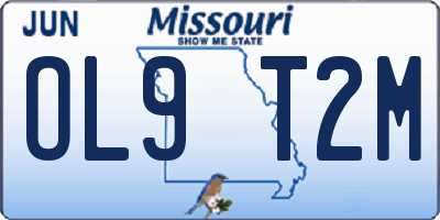 MO license plate OL9T2M