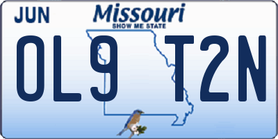 MO license plate OL9T2N