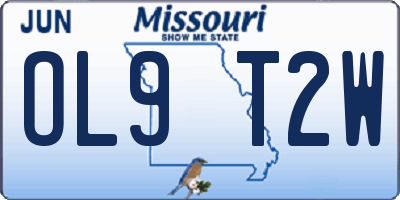 MO license plate OL9T2W