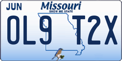 MO license plate OL9T2X