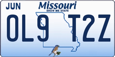 MO license plate OL9T2Z