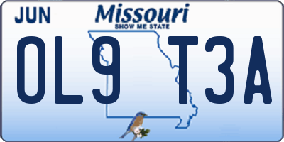 MO license plate OL9T3A