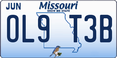 MO license plate OL9T3B