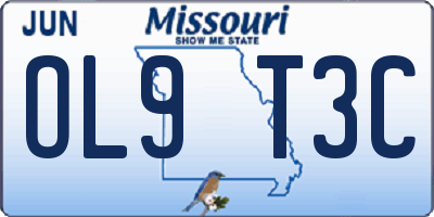 MO license plate OL9T3C