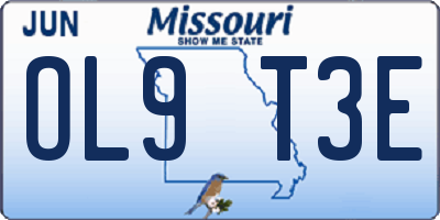 MO license plate OL9T3E