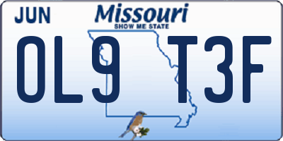 MO license plate OL9T3F