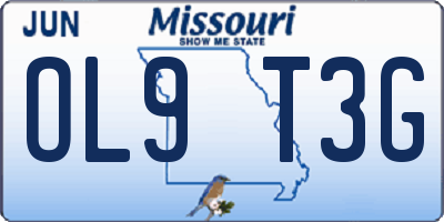 MO license plate OL9T3G