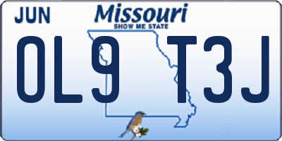 MO license plate OL9T3J