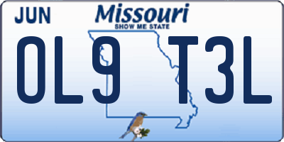 MO license plate OL9T3L