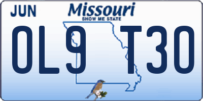 MO license plate OL9T3O