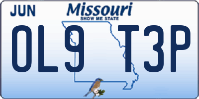 MO license plate OL9T3P
