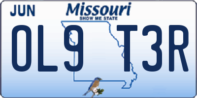 MO license plate OL9T3R