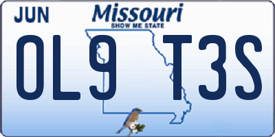 MO license plate OL9T3S