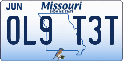 MO license plate OL9T3T