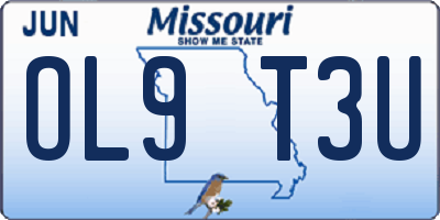 MO license plate OL9T3U