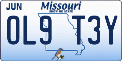 MO license plate OL9T3Y