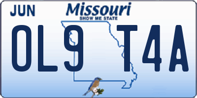 MO license plate OL9T4A