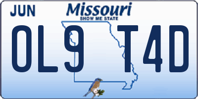 MO license plate OL9T4D