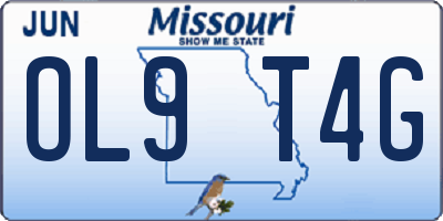 MO license plate OL9T4G
