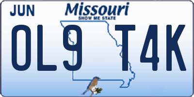 MO license plate OL9T4K