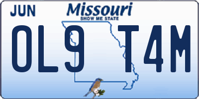 MO license plate OL9T4M