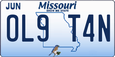 MO license plate OL9T4N