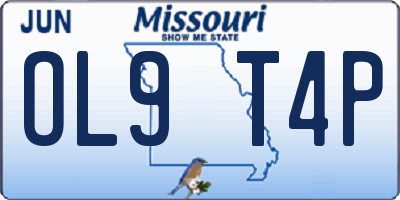 MO license plate OL9T4P
