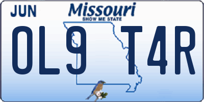MO license plate OL9T4R