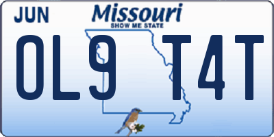MO license plate OL9T4T