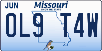 MO license plate OL9T4W
