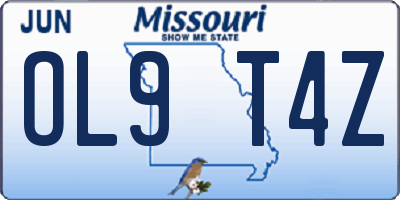 MO license plate OL9T4Z