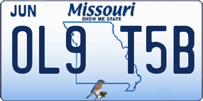 MO license plate OL9T5B