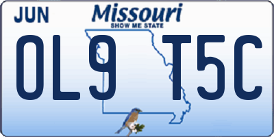 MO license plate OL9T5C