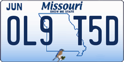 MO license plate OL9T5D