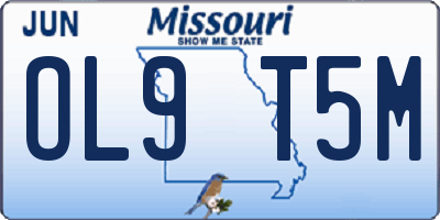 MO license plate OL9T5M