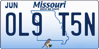 MO license plate OL9T5N