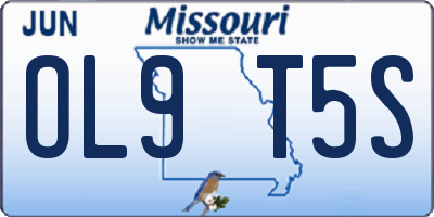 MO license plate OL9T5S