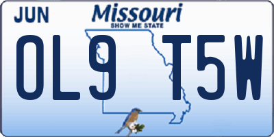 MO license plate OL9T5W